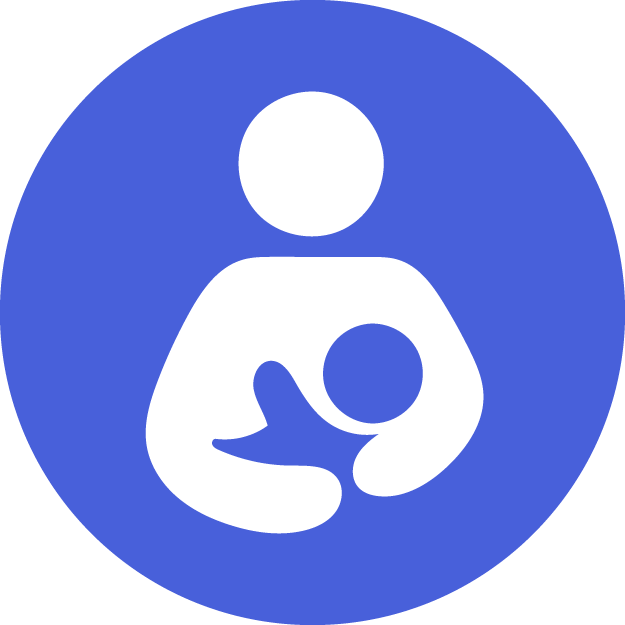 The image shows a stylized icon of a mother with a baby, typically used to represent childcare services or facilities.