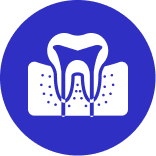 The image displays a blue circular icon with a white toothbrush on top and a stylized illustration of a toothpaste tube below, featuring a green and yellow brush head and a blue cap, all within a white background that suggests a clean environment.